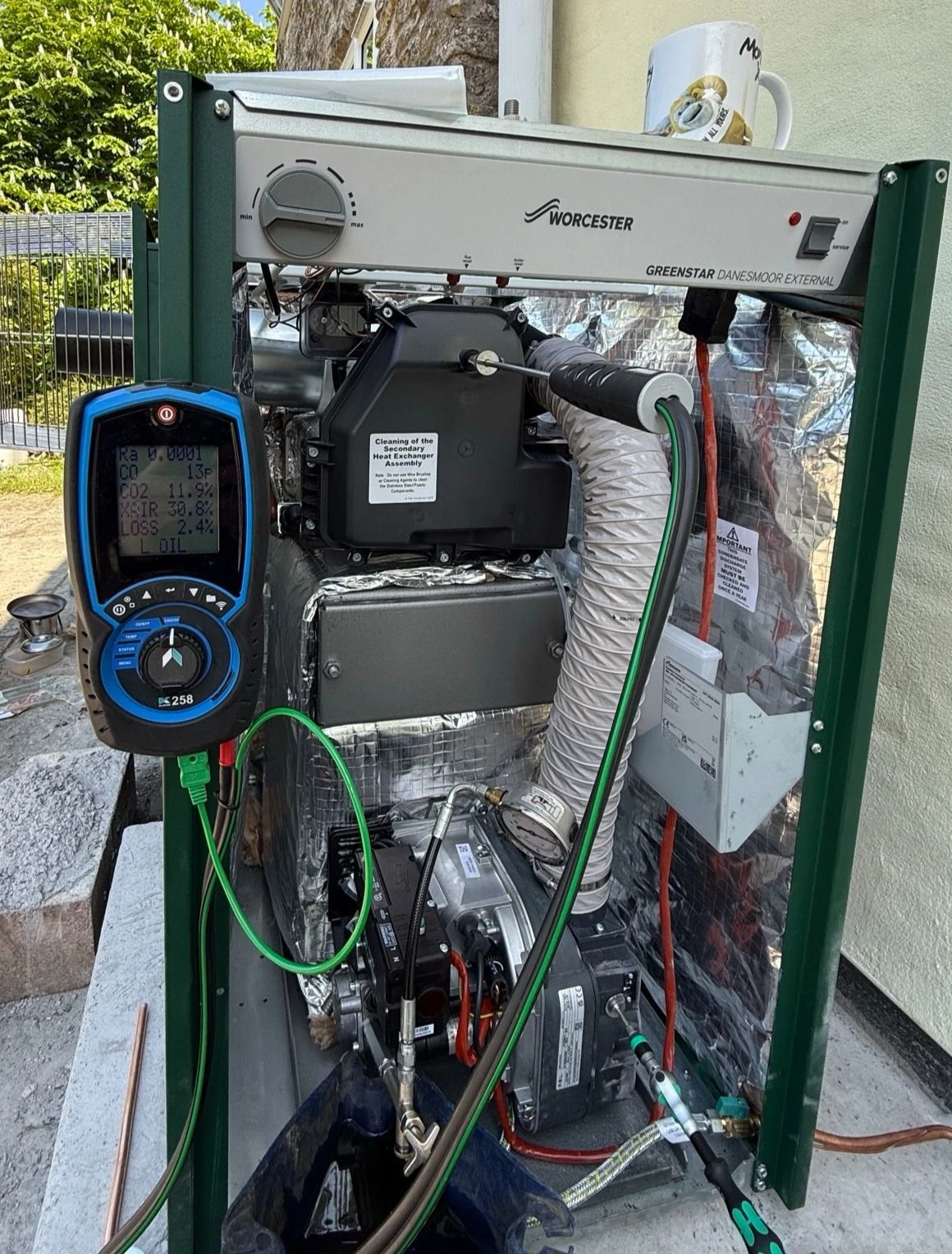 A heating system being serviced in Somerset